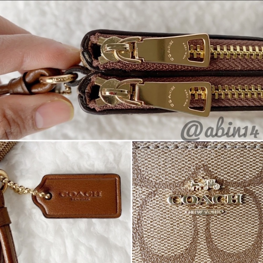 NWT Coach (LARGER SIZE) Double Zip Wallet Wristlet - Picture 7 of 13